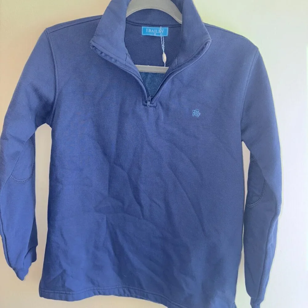 NWT Bailey Boys J. Bailey Glenn Half Zip Pullover Navy Size 12